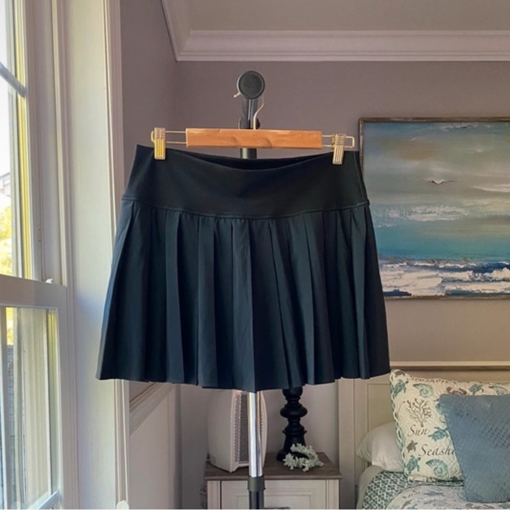 Aerie Black Pleated Tennis Skirt